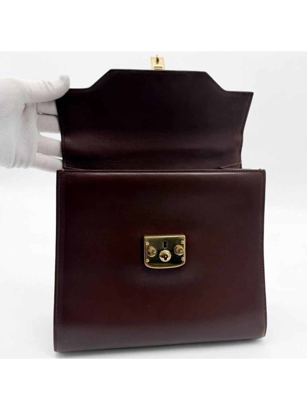 Gucci Ladylock Vintage Brown Leather Handbag - Picture 9 of 14